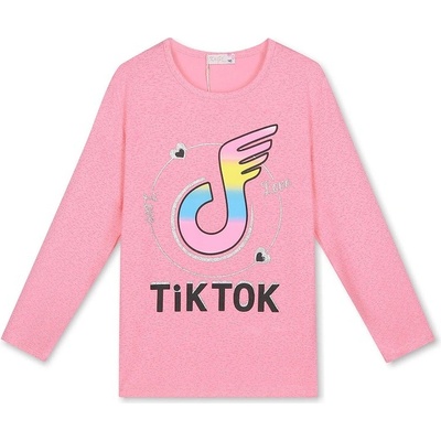 Kugo dívčí tričko dlouhý rukáv sv.růžová