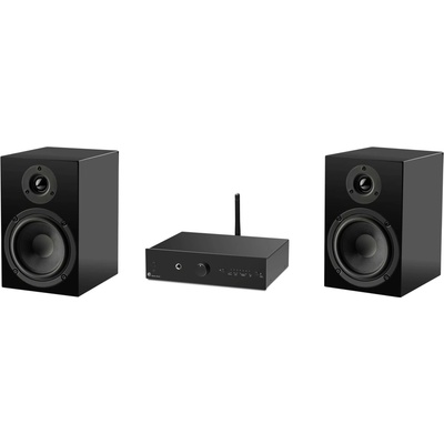 Pro-ject Easy Set - Stereo set zesilovače a reproduktorů, bílá / stříbrná
