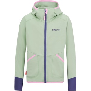 TROLLKIDS Детско поларено яке Trollkids Girl's Saltfjord Jacket Training jacket - Pistachio Green / Wild Rose / Violet Blue - размер 104 (EU) (704-3537-0413)