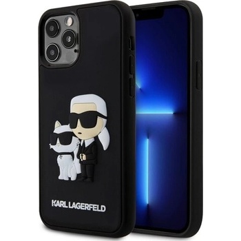 Karl Lagerfeld 3D Rubber Karl and Choupette iPhone 12/12 Pro čierne