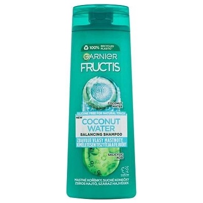 Garnier Fructis Coconut Water posilující šampon pro mastné vlasy 400 ml