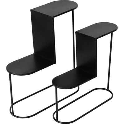 Boltze Stojany na květináče PLUTO černý 45-55 cm 2 ks