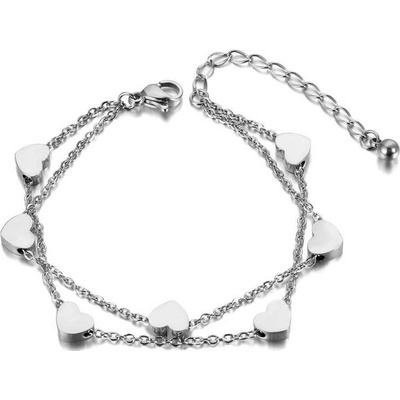 Victoria Filippi Stainless Steel ocelový dvojitý Caitlin srdce NRB19018-2/12 stříbrná