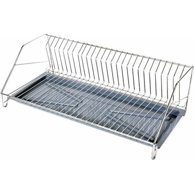 Jednopatrový odkapávač na nádobí chrom 50 cm s odkapávací miskou