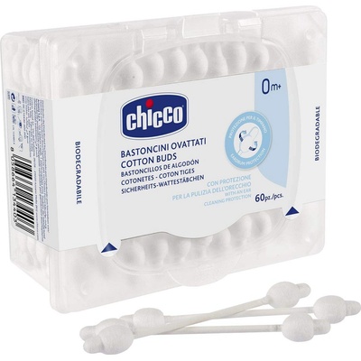 Chicco Клечки за уши с ограничител Chicco, 60 броя (N0621)