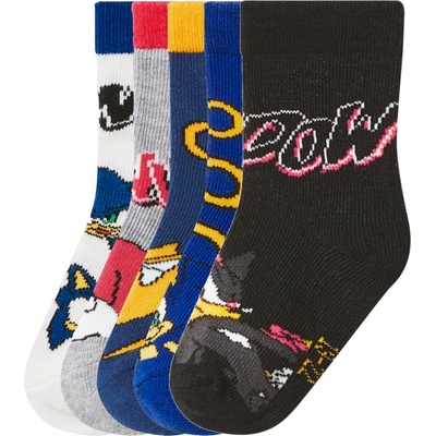 Dětské ponožky 5 párů modrá / šedá / bílá / navy modrá / černá – Zbozi.Blesk.cz