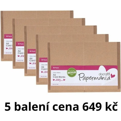 WEST DESIGN West Design A6 přání a obálky 250 ks (300 g/m2) kraft