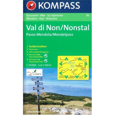 Kompass 95 Valle di Non Nonstal 1:50 000 turistická mapa