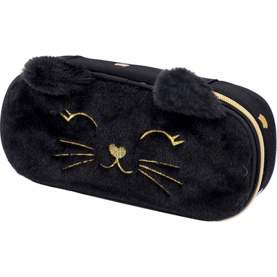 Astra Овален несесер Astra - Пухкаво черно коте, 1 цип (AS503025028)