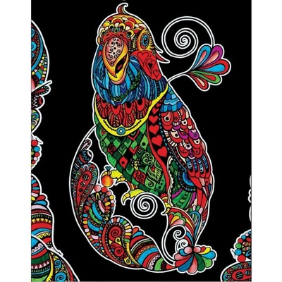 Omaľovánky Colorvelvet Zamatový obrázok Papagáj