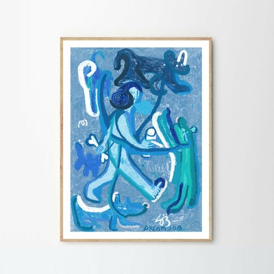 Moikka Plagát Blue Lady by Stine Belden Røed 50x70cm