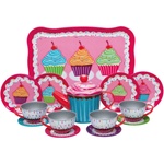 Bigjigs Toys Детски чаен сервиз - Cupcake, 15 части, метален (SYCPTS) - ozone