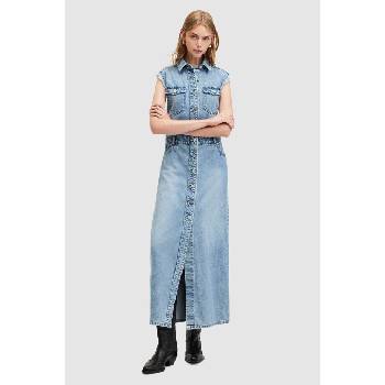 AllSaints Дънкова рокля AllSaints BLAIR DENIM DRESS в синьо дълга със стандартна кройка W183DA (W183DA)