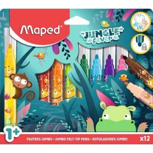 Maped Флумастери MAPED Jungle Jumbo 12 цвята