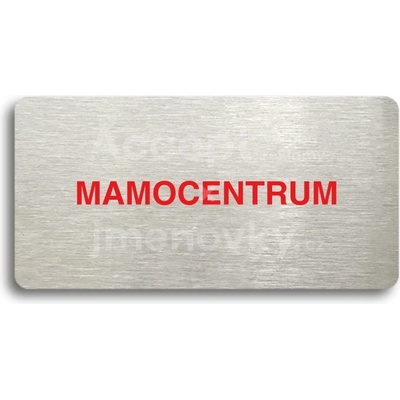 ACCEPT Piktogram MAMOCENTRUM - stříbrná tabulka - barevný tisk bez rámečku