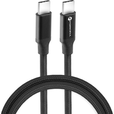 Forcell C391 nabíjací USB-C > USB-C QC4.0 5A/20V PD100W E-mark/ 4K/ Thunderbolt/ 20Gbit/s, 1m, černý