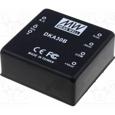 MEAN WELL DKA30A-12 Měnič: DC/DC; 30W; Uvst: 9÷18VDC; Uvýst: 12VDC; Uvýst2: -12VDC; THT