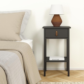 Нощен шкаф Мадрид с 1 чекмедже Черен мат