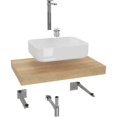 SAT s deskou pod umyvadlo Dolce 80x8x50 cm dub halifax KSETDO5