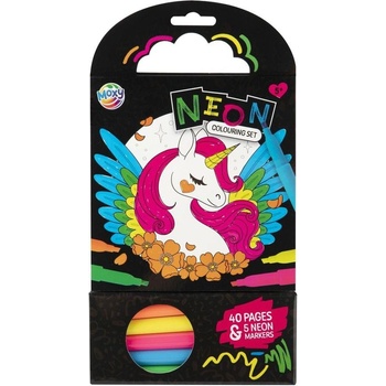 Moxy Книжка за оцветяване Еднорог, неонова, 40 листа (5525100244)