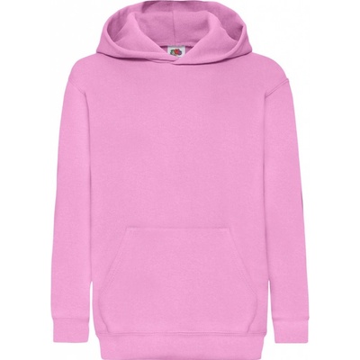 Mikina detská s kapucňou Fruit of the Loom 280 svetlo ružová