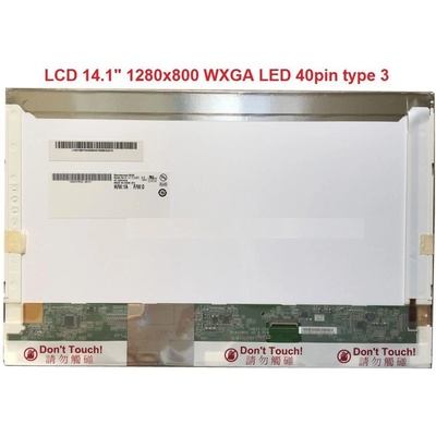 B141EW05 V.0 LCD 14.1" 1280x800 WXGA LED 40pin type 3 display displej matný povrch