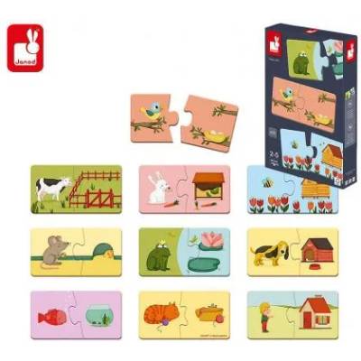 Janod - Комплект с 10 пъзела - Дуонимо (J02708)