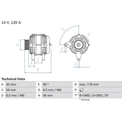 Alternátor BOSCH 0 986 040 350 (0986040350)