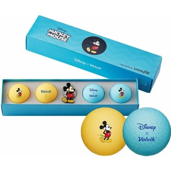 Volvik Vivid Lite Disney Characters 4 Pack Golf Balls Mickey Mouse Plus Ball Marker