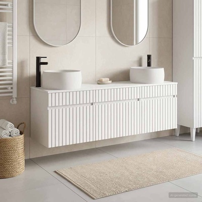 vidaXL Комплект шкафове за баня 3 бр. Бяло 49 x 44, 5 x 66 см (3405767)