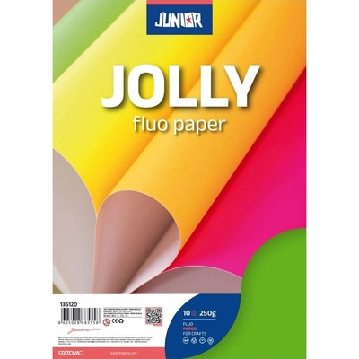 Dekorační papír Fluo zelený A4, 10ks, 250g