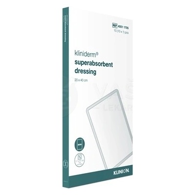 Kliniderm Superabsorbent Dressing Superabsorpčné krytie na rany 20 x 40 cm 10 ks