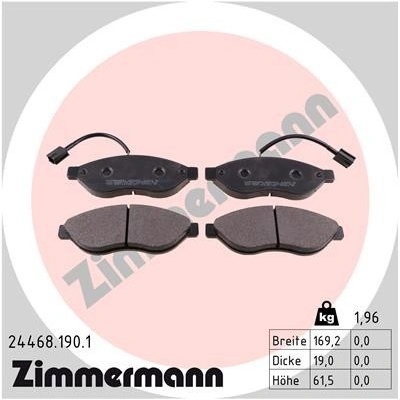 ZIMMERMANN Sada brzdových platničiek kotúčovej brzdy 244681901