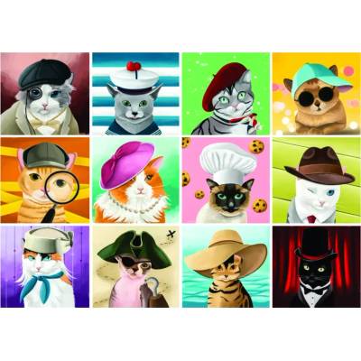 ROOVI - Puzzle Cats with Hats - 1 000 piese