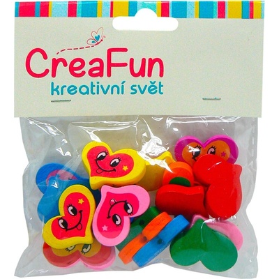 Dřevěné korálky srdce, sada 20 ks