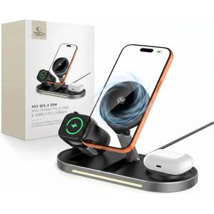 Tech-Protect Безжично магнитно зарядно TECH-PROTECT A51 ARCTICBOOST 3в1 MagSafe 25W QI2.2 черно