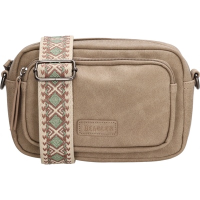 Beagles dámska crossbody kabelka Malaga s dekoratívnym popruhom svetlá taupe