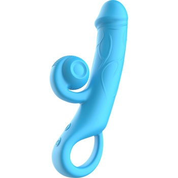 Image 1 of SuperLove Double Lust Snail Realistic Vibrator Turquoise