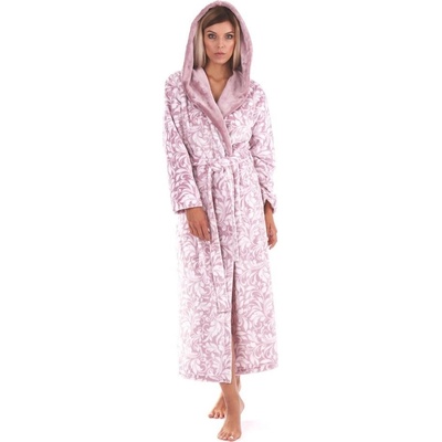 Flora župan se šálovým límcem 2556 4303 mauve mist listy – Zboží Dáma