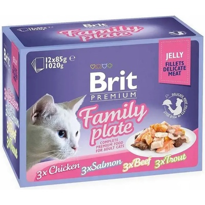 Brit Premium Cat Pouch Family Plate Jelly 12х85gr паучове в желе за котки с различни вкусове