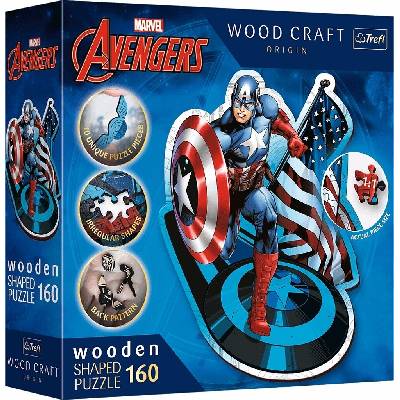 TREFL Wood Craft Origin Neohrožený Kapitán Amerika 160 dílků