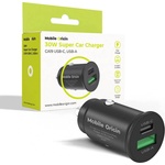 Mobile Origin Зарядно за кола с USB-C и USB-A изходи с технология за бързо зареждане - Mobile Origin CA19 Metal Quick Car Charger 30W (черен) (MO-30WSCCH-CA19)