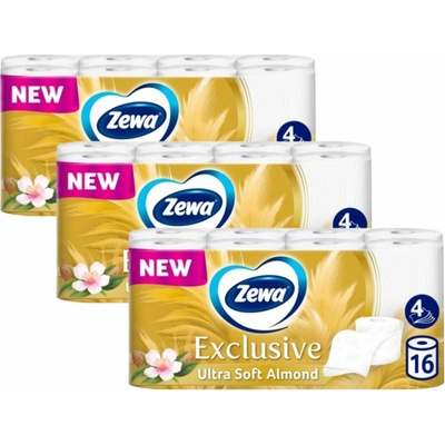 Zewa Exclusive Ultra Soft Almond 4-vrstvový 3 x 16 ks