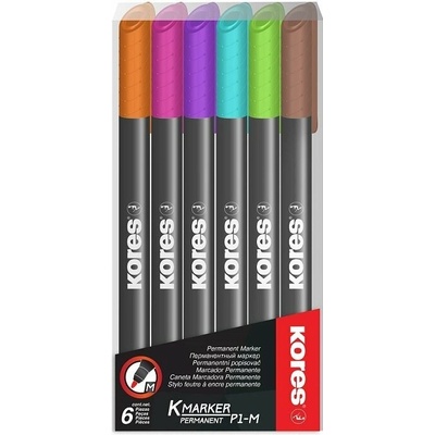 Kores Permanentný popisovač K-MARKER sada, tenký hrot M, mix 6 farieb (22146)