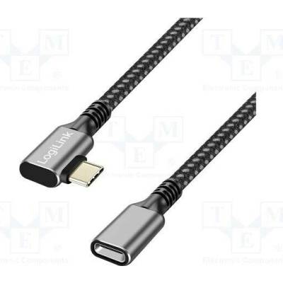 LOGILINK CUA0110 USB 3.2 Gen 2, USB C zásuvka,USB C úhlová zástrčka, 0,5m
