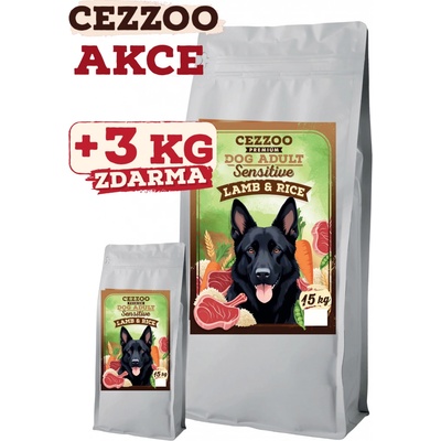 Cezzoo Premium Dog Adult Sensitive Lamb & Rice 15 + 3 kg