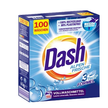 Dash Прах Dash ALPINE FRESH бяло пране 6кг 100пранета (92020202)