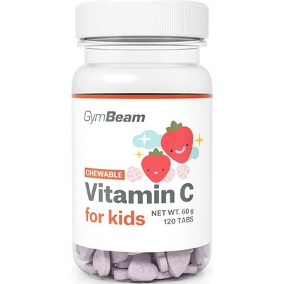 GymBeam Vitamin C for Kids таблетки с витамин С вкус Strawberry 92 гр