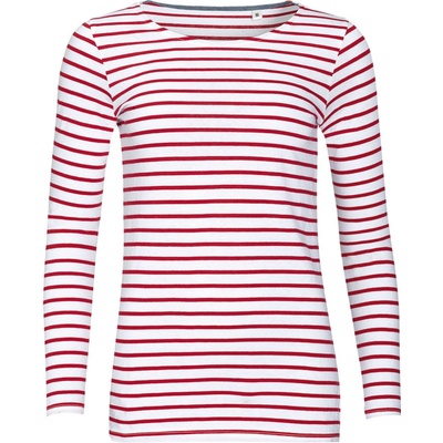 SOĽS Marine Women Dámske tričko dlhý rukáv SL01403 White Red