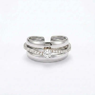Elanis Jewel prsten Aura z chirurgické oceli se zirkony EJ00868